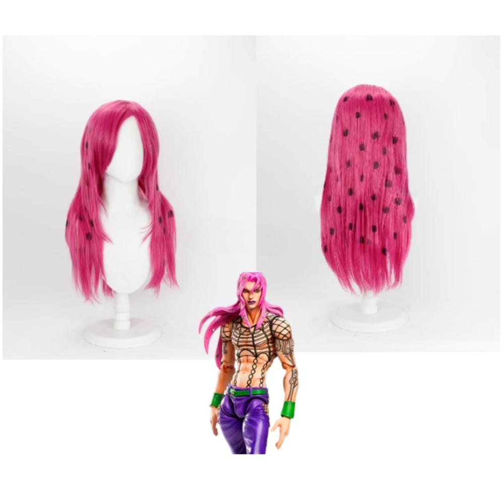 Cosplay Anime Pink Hair - Parrucca cosplay Anime JoJo Diavolo, capelli