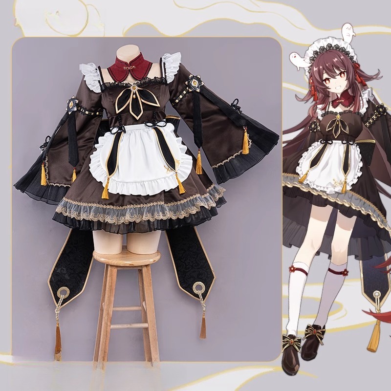 Anime Cosplay Maid - Gioco Genshin Impact Hu Tao Cameriera