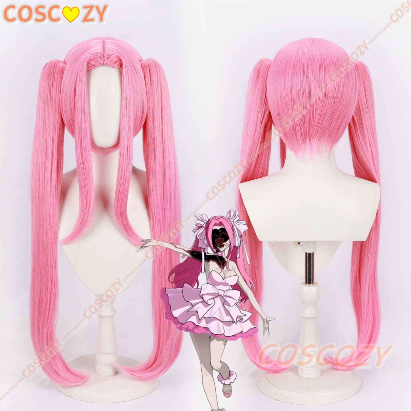 Cosplay Anime Pink Hair - Parrucca Cosplay Zombie Stage Mizi 85cm