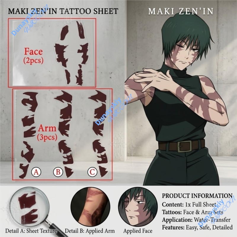 Tatuaggi Temporanei Anime Juju - Anime Cosplay Jujutsu recensione e prezzo