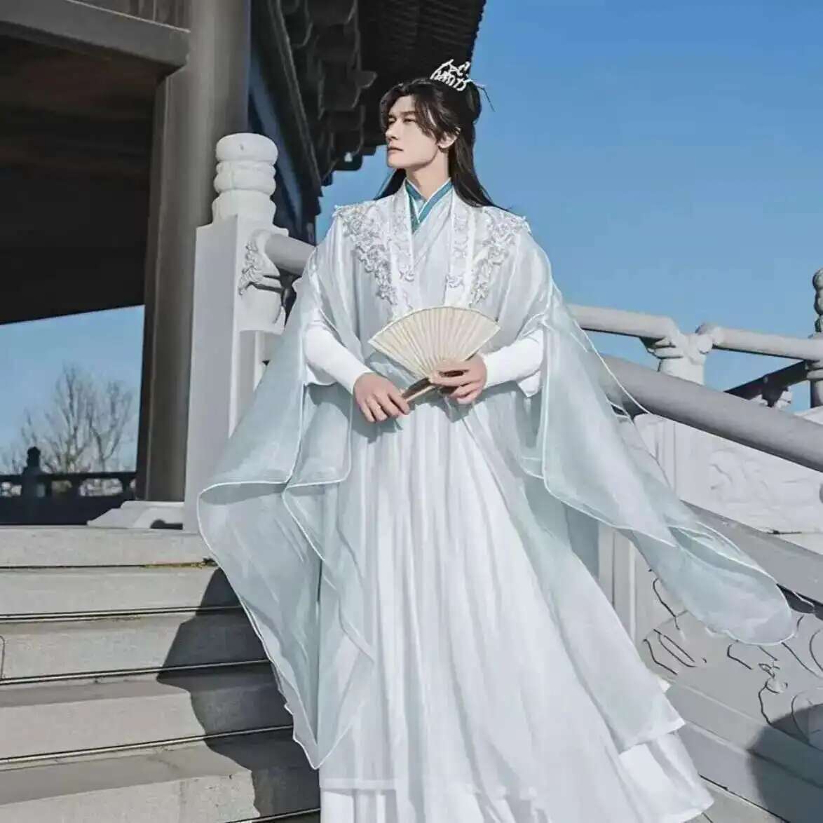 Costume cosplay bianco ricamat - Anime Cosplay Dress For Men recensione e prezzo