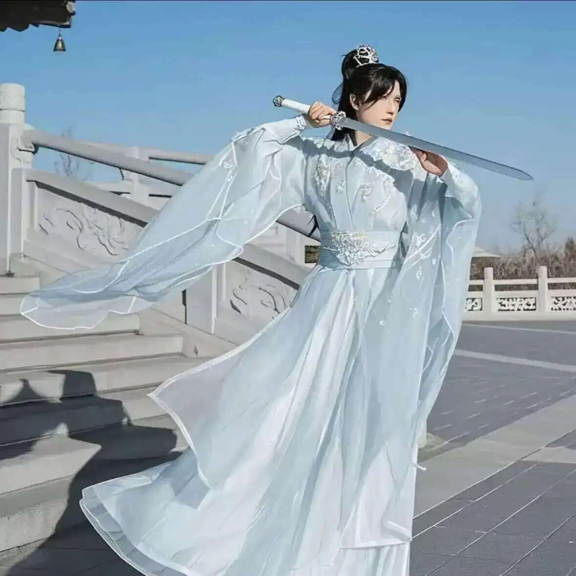 Costume cosplay bianco ricamat - Anime Cosplay Dress For Men recensione e prezzo
