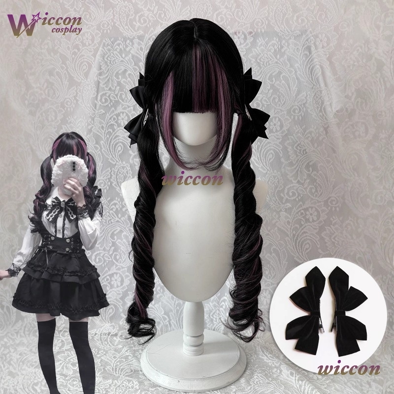 Comico ‌ Parrucca Nera con Fra - Cosplay Anime Pink Hair recensione e prezzo